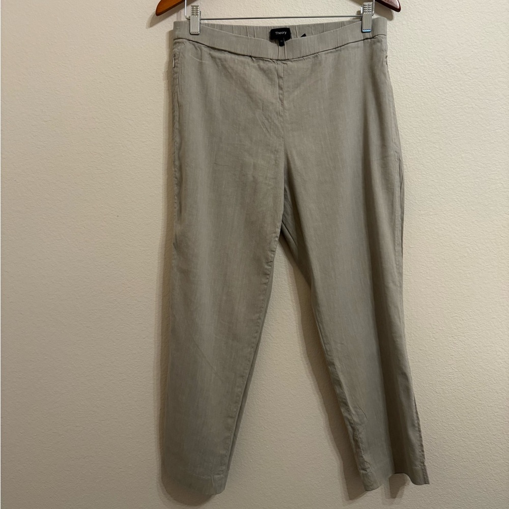 Theory Basic Pull On Linen Blend Pants - image 1